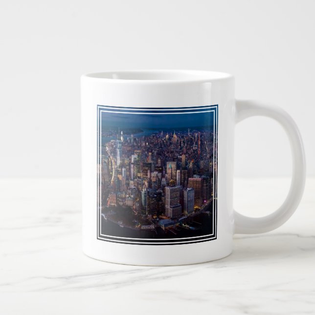 Caneca De Café Grande Vista aérea de Manhattan (Direita)