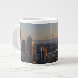 Caneca De Café Grande Vista aérea do horizonte 2 de Seattle