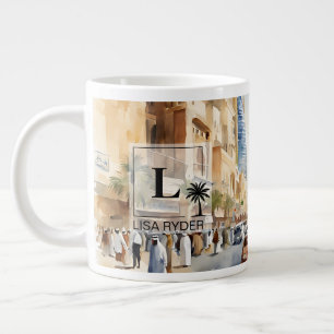 Caneca De Café Grande Vista da movimentada rua de Riade –