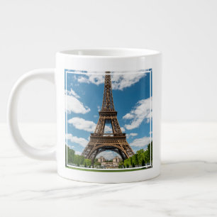 Caneca De Café Grande Vista da Torre Eiffel do Parque Público Champ de M