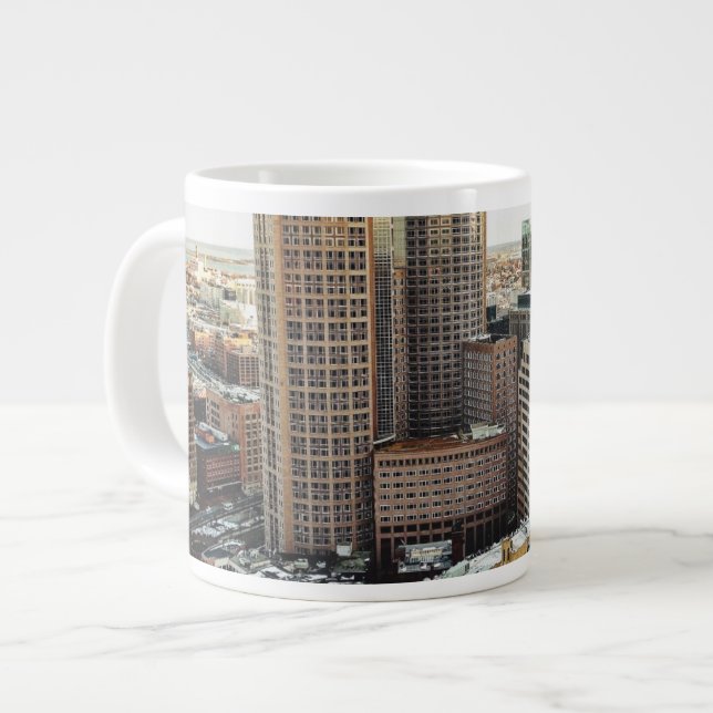Caneca De Café Grande Vista de Boston (Frente Esquerda)