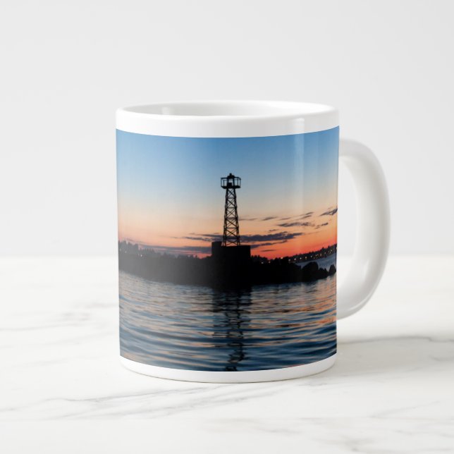 Caneca De Café Grande Vista De Montevidéu Na Aurora, Uruguai (Frente Esquerda)