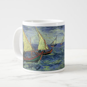 Caneca De Café Grande Vista de Saintes Maries por Vincent van Gogh