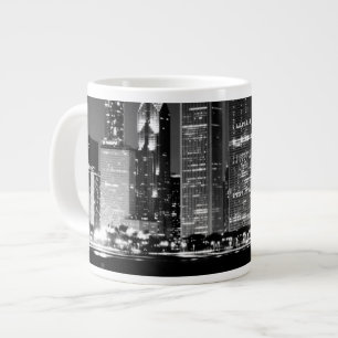 Caneca De Café Grande Vista noturna da famosa paisagem urbana de Chicago