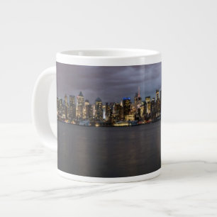 Caneca De Café Grande Vista panorâmica da noite de inícios de Manhatta