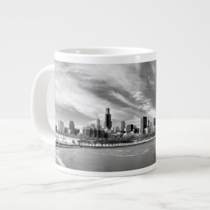 Caneca De Café Grande Vista panorâmica do horizonte de Chicago no inver