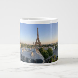 Caneca De Café Grande Vista panorâmica personalizada da Torre Eiffel de 