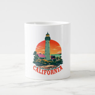 Caneca De Café Grande Vista Sunset do Farol da Califórnia