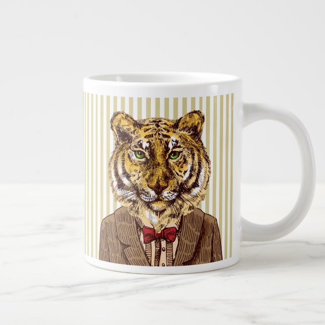Caneca De Café Grande Visto Tigre À Noite (Direita)