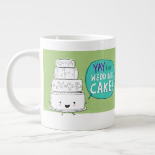 Caneca De Café Grande Viva o Bolo de Casamento! Feliz Bolo Fofo