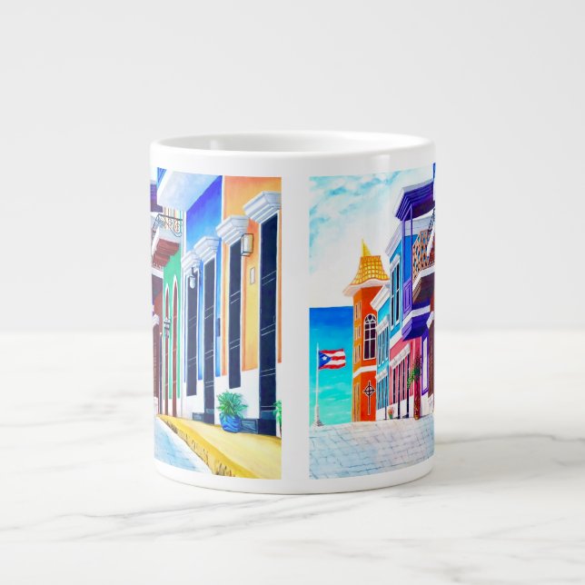 Caneca De Café Grande ¡Viva Puerto Rico! (Frente)
