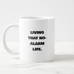 Caneca De Café Grande Vivendo aquela Vida Sem Alarme Presente Divertid