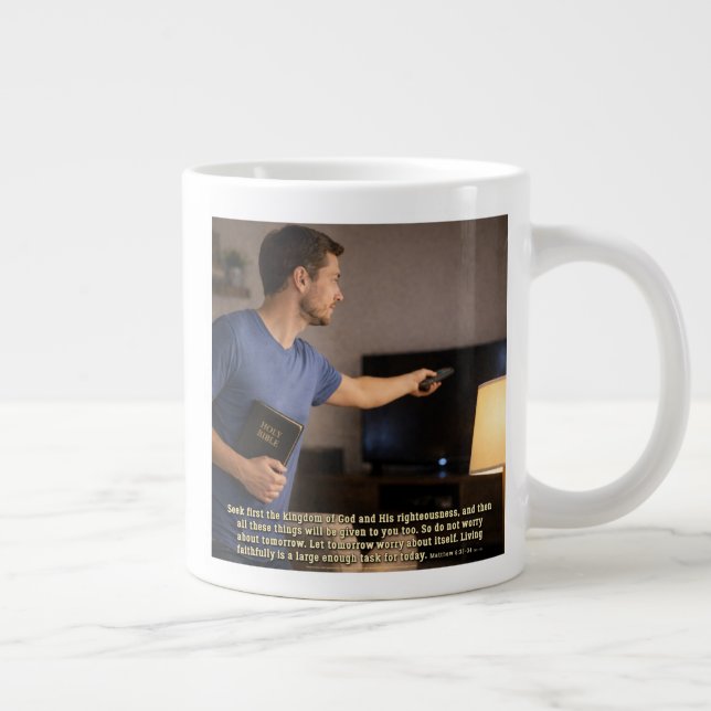 Caneca De Café Grande Viver fielmente é o suficiente (Direita)