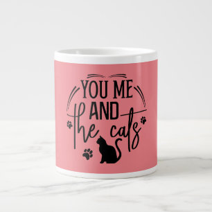 Caneca De Café Grande você e eu e gatos