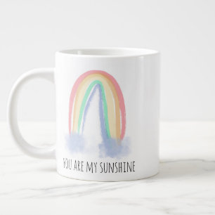 Caneca De Café Grande Você é meu arco-íris pintado à aguarela sol 