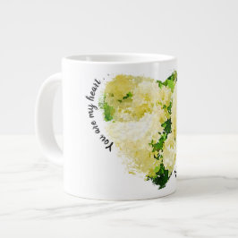 Caneca De Café Grande Você é meu coração. . . Annabelle Hydrangeas Branc