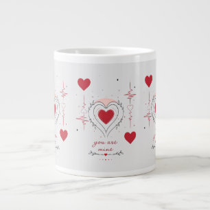 Caneca De Café Grande Você É Meu Minimalista Coração Arte Linha