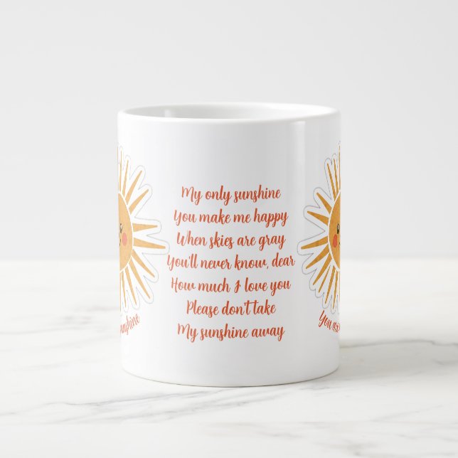 Caneca De Café Grande Você é minha letra de sol Mug (Frente)