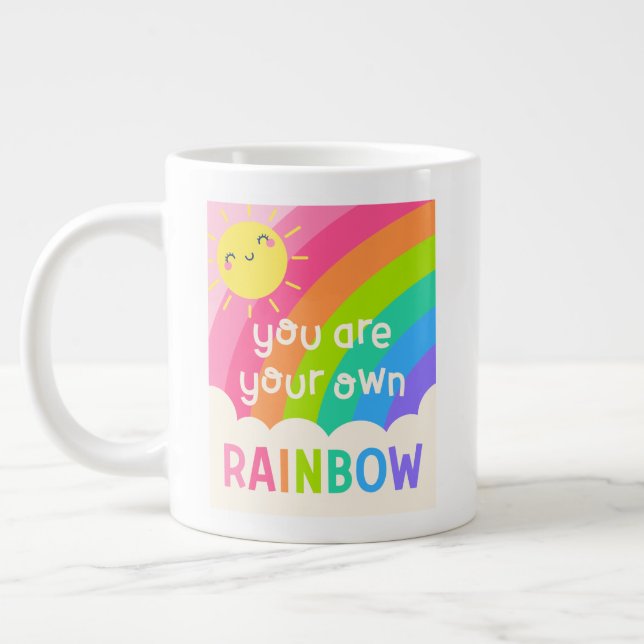 Caneca De Café Grande Você É Seu Próprio Arco-Íris (Esquerda)