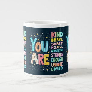 Caneca De Café Grande Você É Uma Tipografia Positiva De Cotação Inspirac