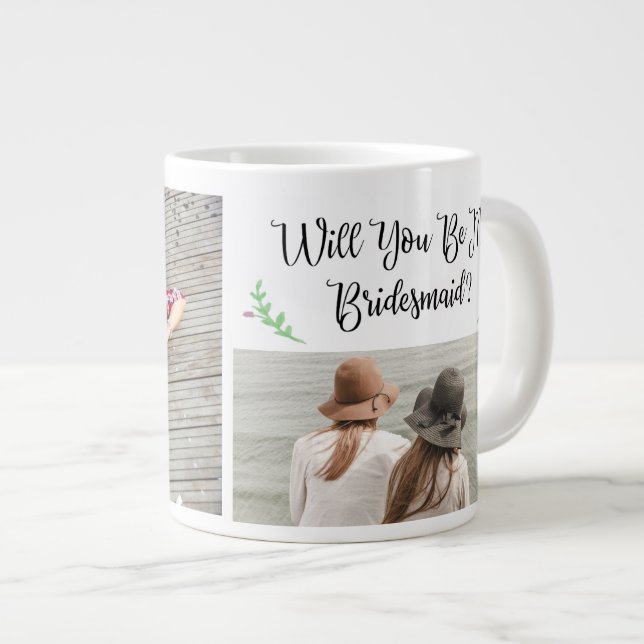 Caneca De Café Grande Você será minha dama de Bridesmaid. (Frente Esquerda)