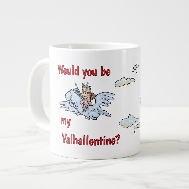 Caneca De Café Grande Você seria meu Valhallentine? (Frente Esquerda)