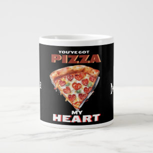 Caneca De Café Grande Você tem Pizza, meu coração preto