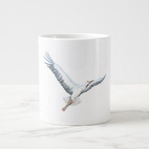 Caneca De Café Grande Voo de cegonha branca