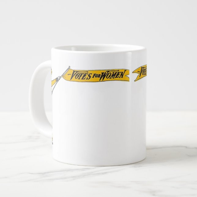 Caneca De Café Grande Votos de Suffragette para Mulheres Mug (Frente Esquerda)