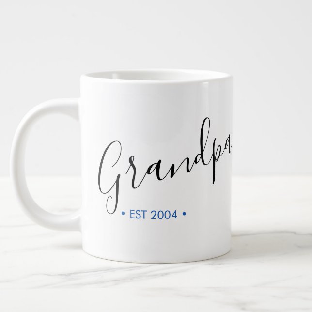 Caneca De Café Grande Vovô Criou Ano Personalizado (Esquerda)