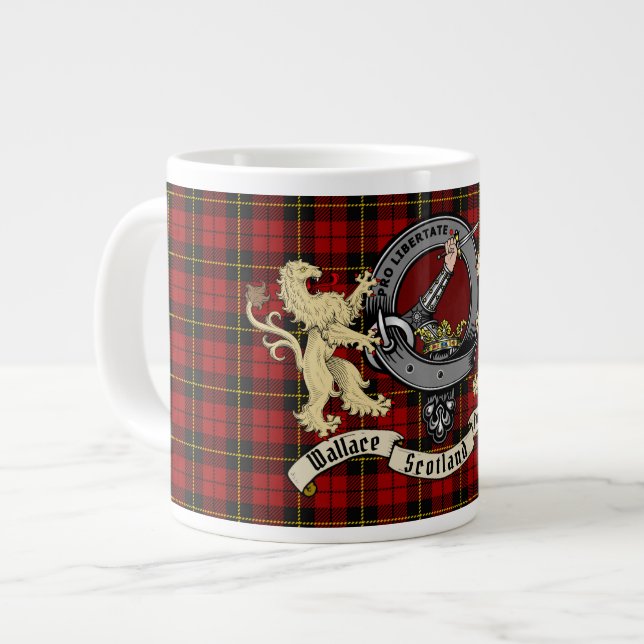 Caneca De Café Grande Wallace Clan Crachá & Tartan Giant Coffee Mug (Frente Esquerda)