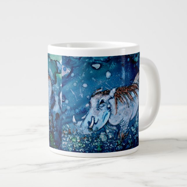 Caneca De Café Grande Warog Azul (Frente Esquerda)