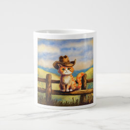 Caneca De Café Grande Watercolor Painted Cat Dad
