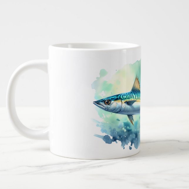Caneca De Café Grande Watercolor Series: Mackerel (Esquerda)