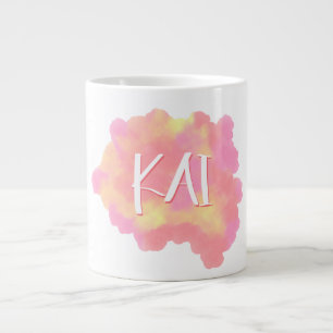Caneca De Café Grande "Watercolor Whimsy: Delight Personalizado"