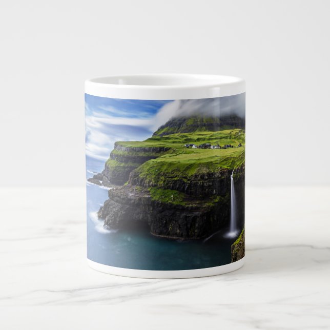 Caneca De Café Grande Waterfalls | Faroe Islands, Denmark (Frente)