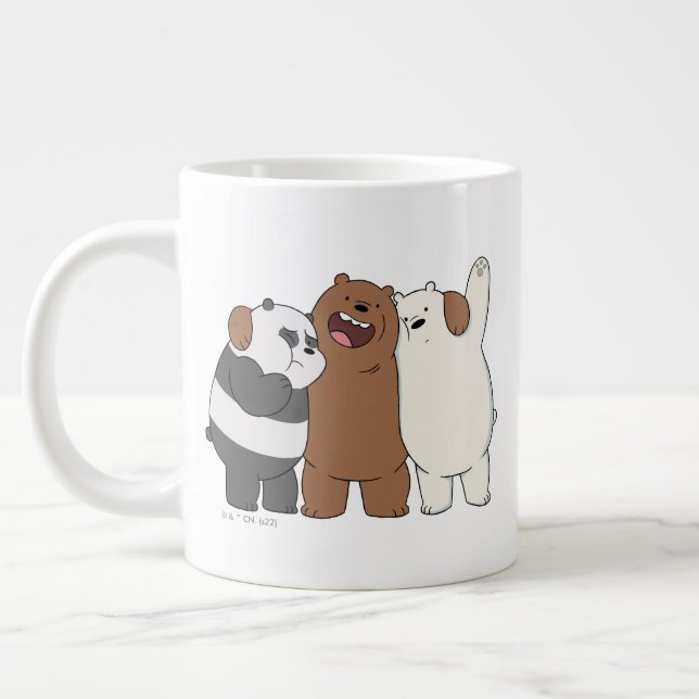 Caneca De Café Grande We Bare Bears Group Hug (Esquerda)