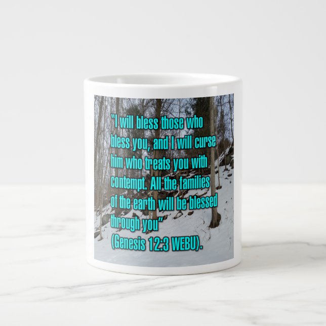 Caneca De Café Grande WEBU Mug Genesis 12:3 (Frente)