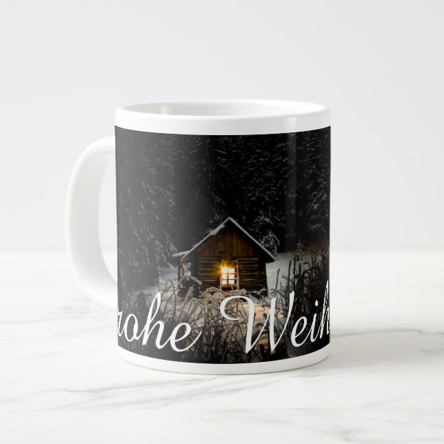 Caneca De Café Grande Weihnachtsgrüße mit Hexenhaus (Frente Esquerda)