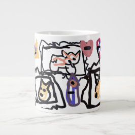 Caneca De Café Grande Welsh Corgi hearts 