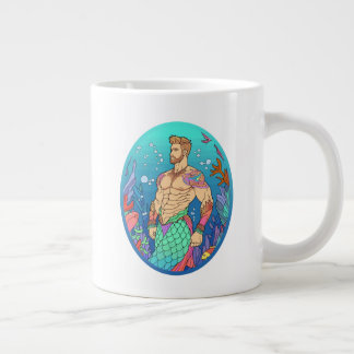Caneca De Café Grande Whimsical Merman Abs Mug