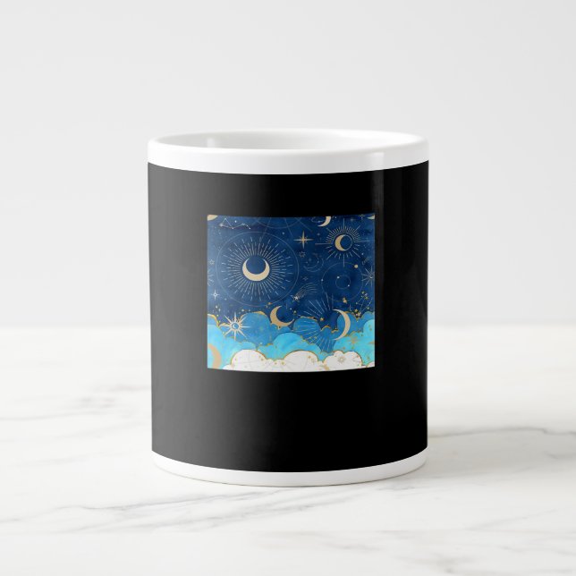 Caneca De Café Grande Whimsigoth Clouds Sun Moon Witchy Classic (Frente)