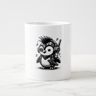 Caneca De Café Grande Whimsigoth Punkrock Weirdcore Penguin Vintage Art