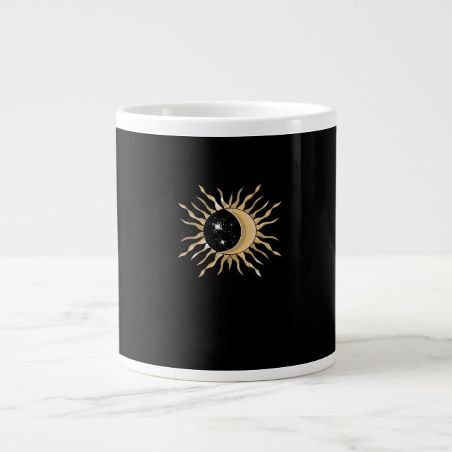 Caneca De Café Grande Whimsigoth Sun Moon Space Classic (Frente)