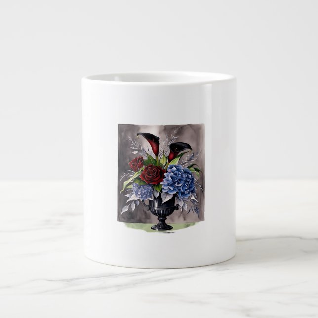 Caneca De Café Grande Whimsigothic - Vase Floral Gótica, Ácido Esético (Frente)