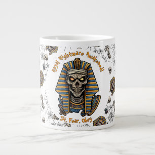 Caneca De Café Grande 🤍 White Pharaoh Mummy Mug 🎃 ☕ 👑