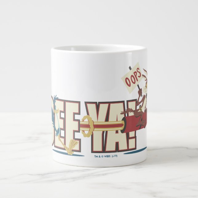 Caneca De Café Grande WILE E. COYOTE™ Rocketing Past ROAD RUNNER™ (Frente)