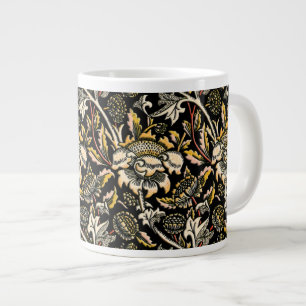 Caneca De Café Grande William Morris, arabesco floral escuro