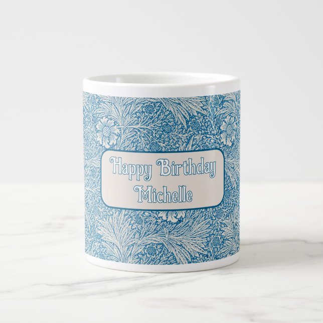 Caneca De Café Grande William Morris Blue Marigold (Frente)