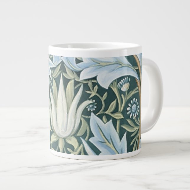 Caneca De Café Grande William Morris Fine Floral Wallpaper Padrão (Frente Esquerda)